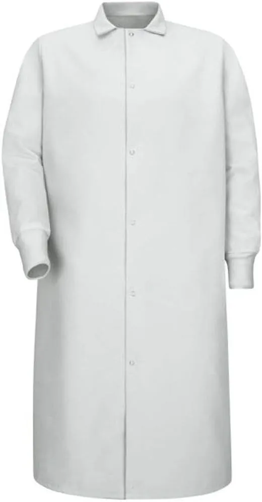 Averill's Sharper Uniforms Your Neighborhood Uniform Store Gripper Front Polyester Pocketless Butcher Coat with Knit Cuffs