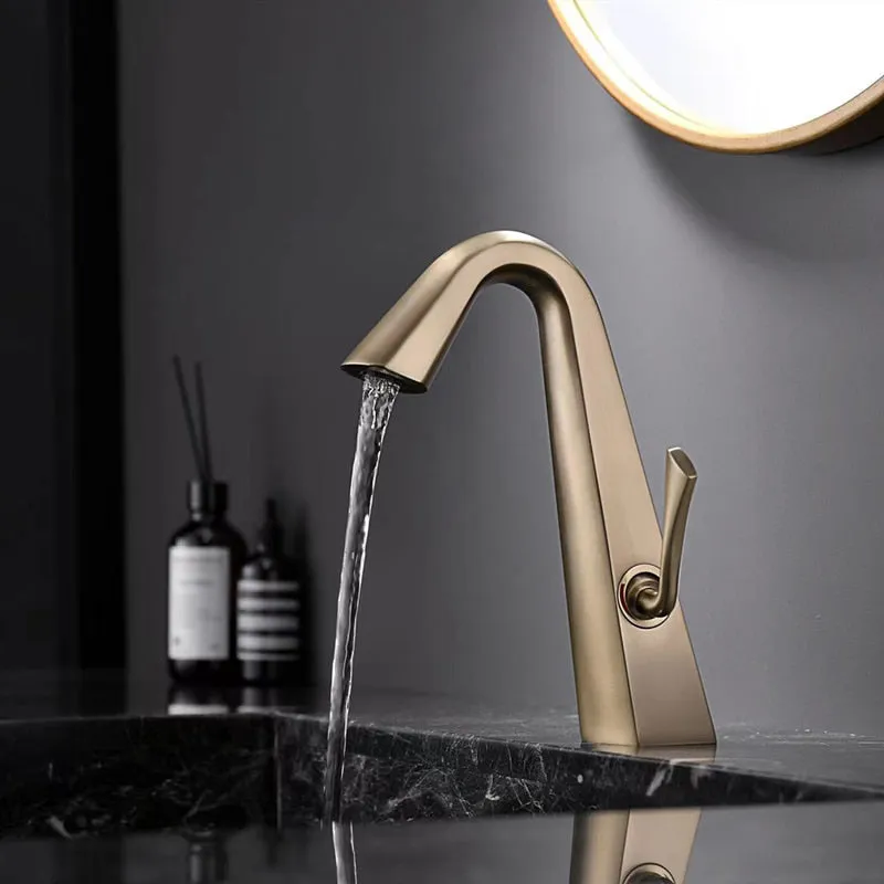 Bathroom Brass Faucet Cabinet Tap Cold And Hot Washbasin Faucet