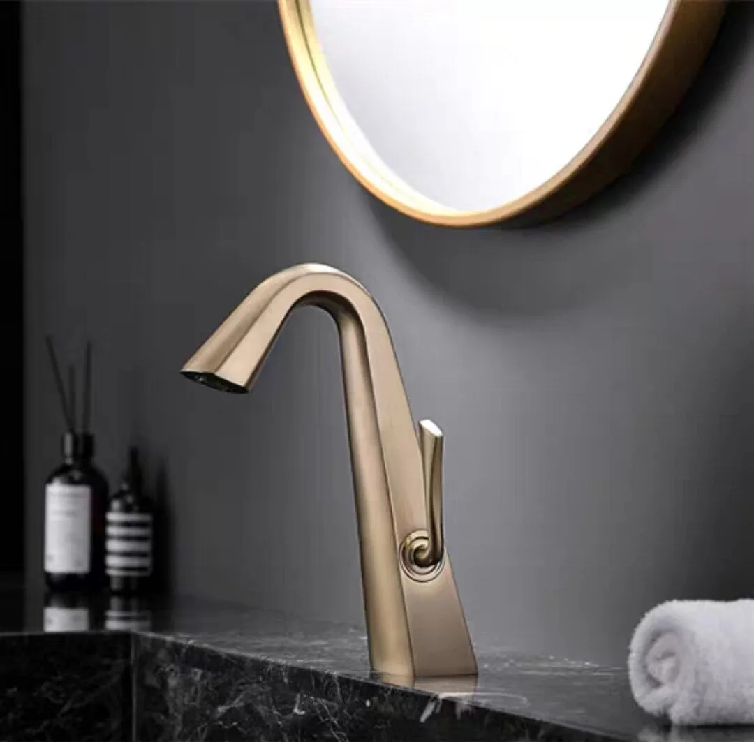 Bathroom Brass Faucet Cabinet Tap Cold And Hot Washbasin Faucet