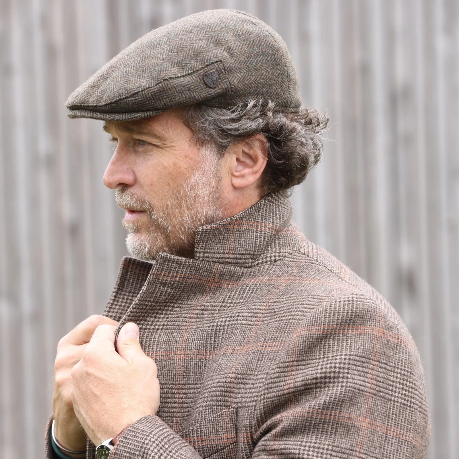 Carlyle Heath Jumbo Herringbone Flat Cap