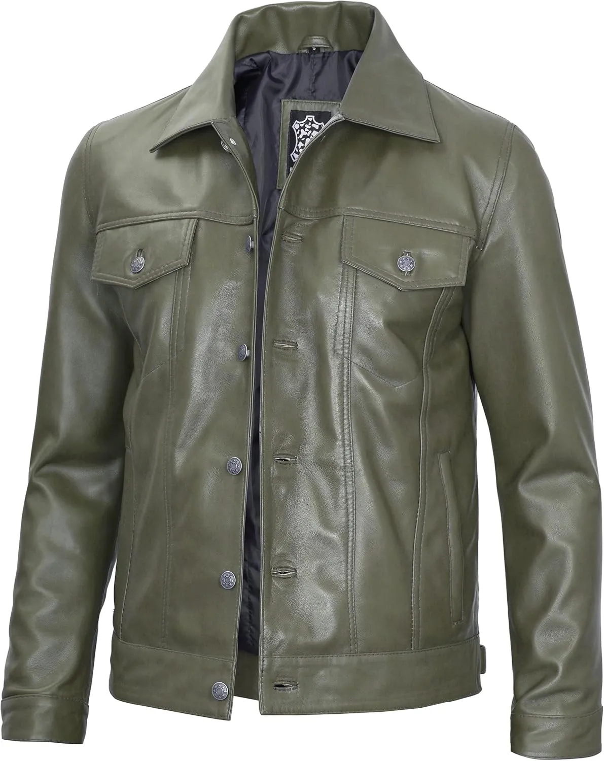 Decrum Leather Jacket For Men - Real Lambskin Vintage Trucker Mens Leather Jackets