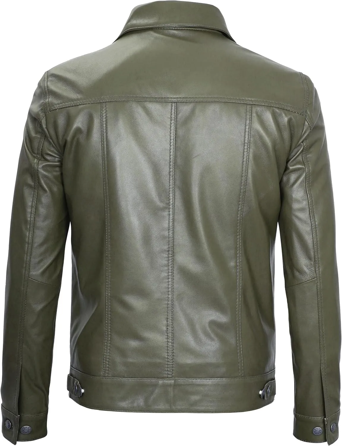 Decrum Leather Jacket For Men - Real Lambskin Vintage Trucker Mens Leather Jackets