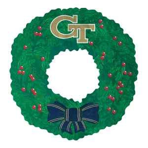 Georgia Tech Yellow Jackets 16 Inch Holiday Wreath
