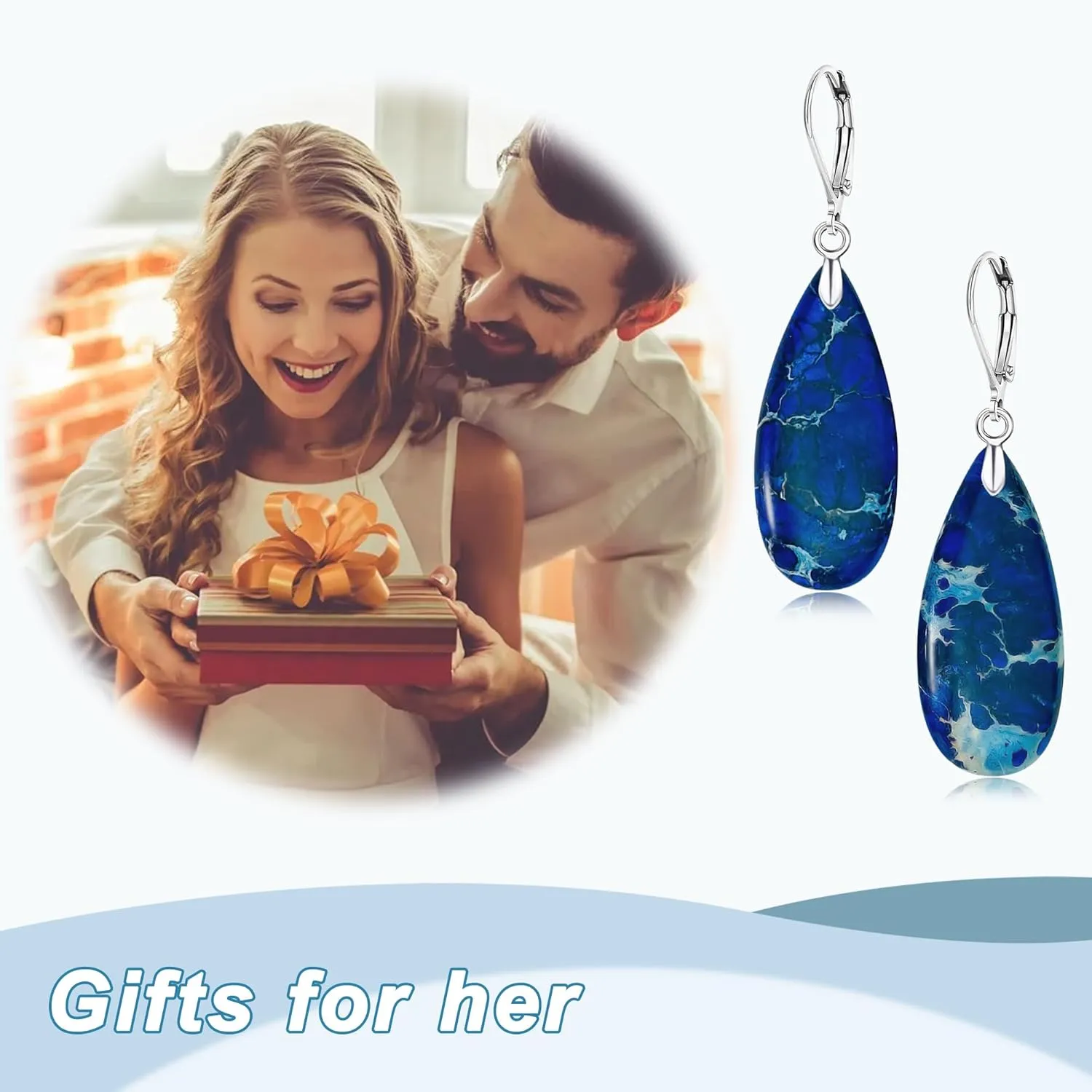 Green/Red/Blue/Colourful Stone Dangle Earrings for Women Teardrop Leverback Earrings