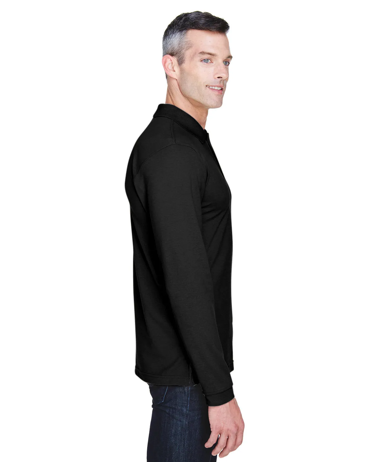 Harriton M265L Men's 5.6 oz. Easy Blend Long-Sleeve Polo