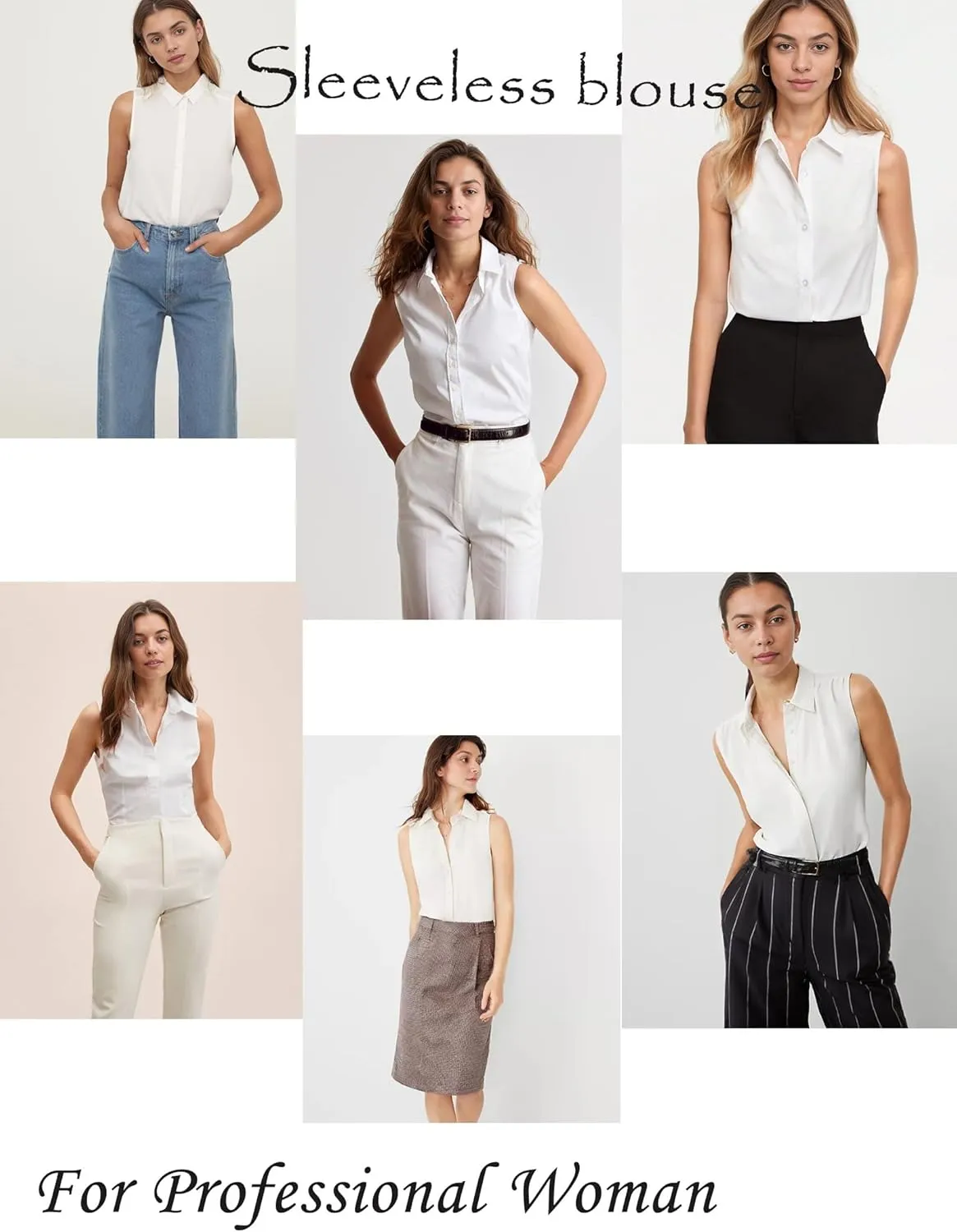 HOTOUCH Womens Sleeveless Button Down Shirt Collared Cotton Linen Blouse Casual Office Shirts Basic Tank Top