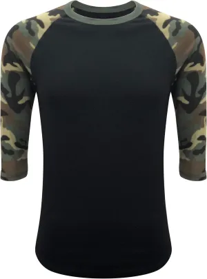 ILTEX Raglan T-Shirt 3/4 Sleeve Athletic Baseball Jersey Unisex (30  Colors)