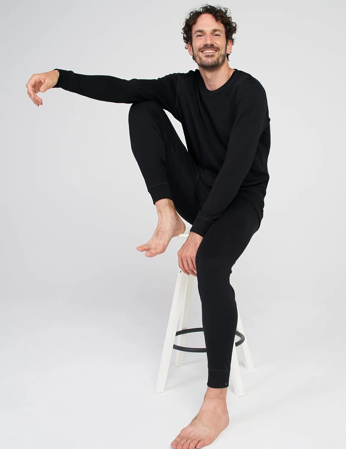 LAPASA Men's 100% Merino Wool Base Layer Set Lightweight Midweight Thermal Underwear Activewear Long John Top Bottom M31/M126