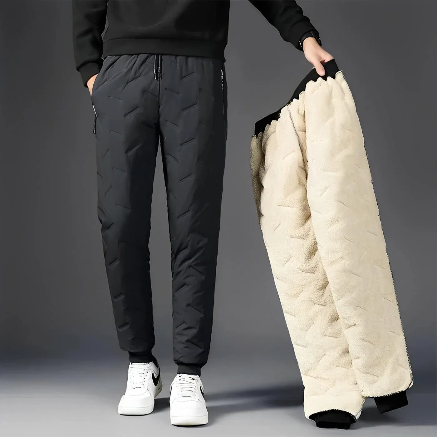 LELEBEAR Unisex Fleece Jogging Pants, Men's Thermal Fleece Jogger, Sherpa Lined Sweatpants, Winter Warm Thick Track Pants