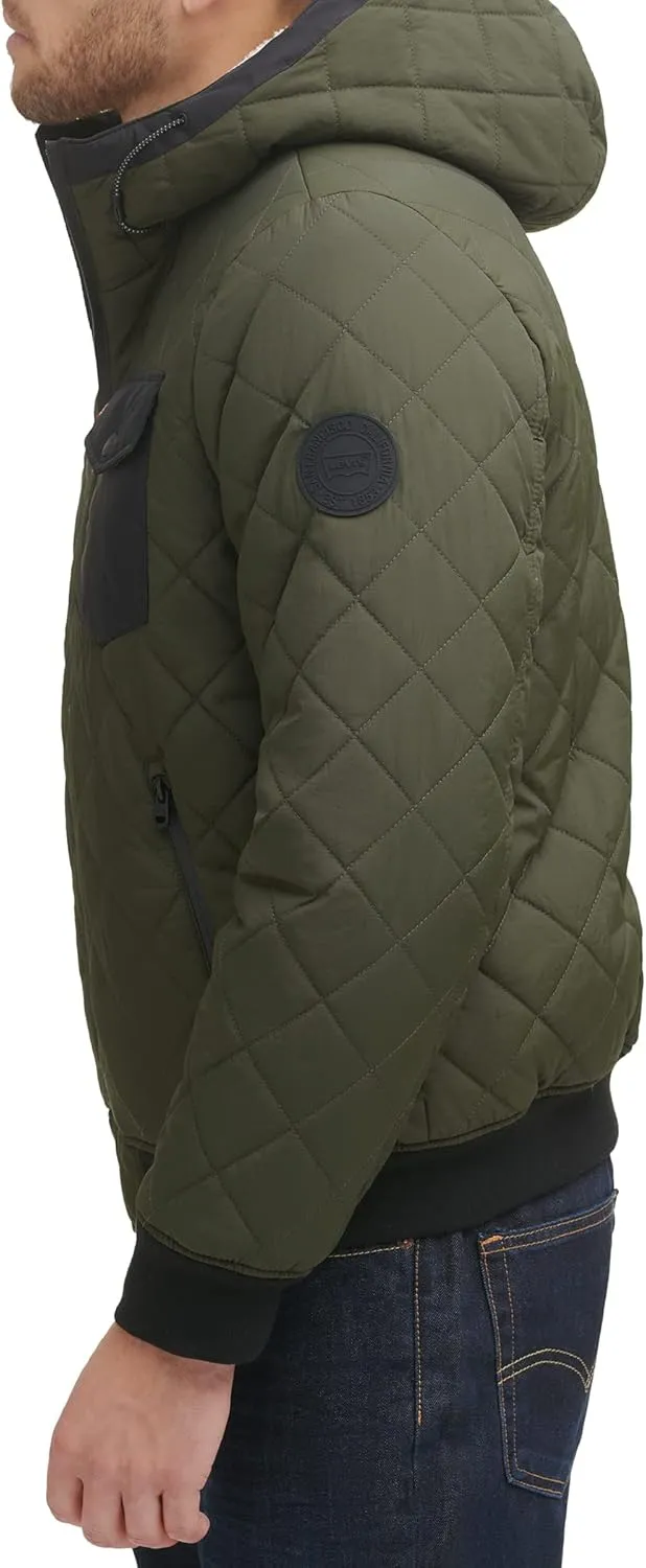 Levi's Men's Diamond Quilted Sherpa Lined Bomber Jacket