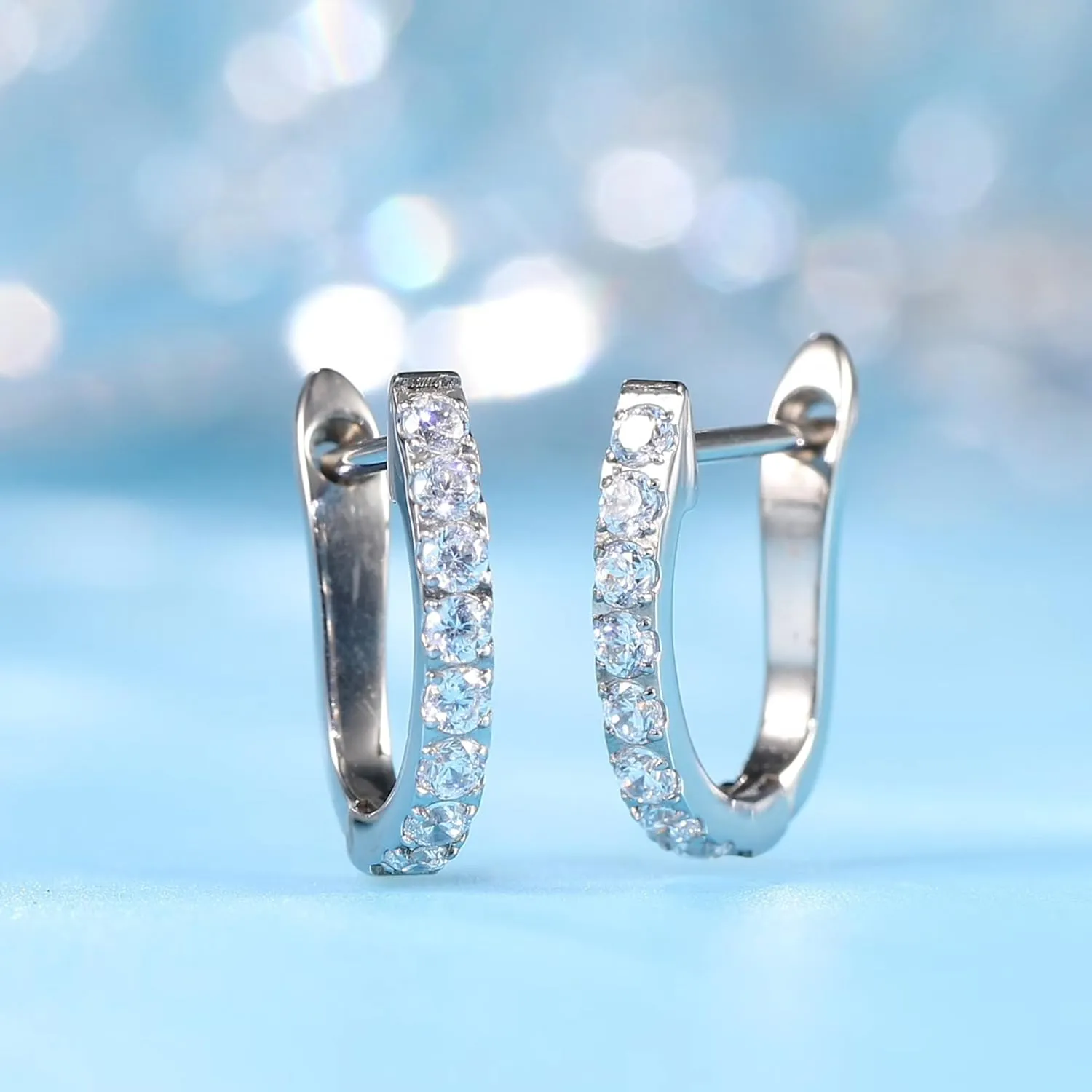 Limerencia Hypoallergenic Pure Titanium Huggie Hoop Earrings, F136 Implant Grade Titanium Small U-Shaped Cuff Earrings Lightweight for Women Sensitive Ears
