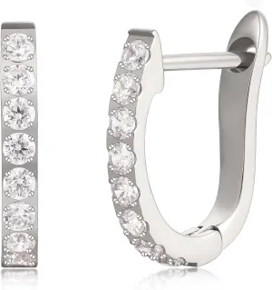 Limerencia Hypoallergenic Pure Titanium Huggie Hoop Earrings, F136 Implant Grade Titanium Small U-Shaped Cuff Earrings Lightweight for Women Sensitive Ears