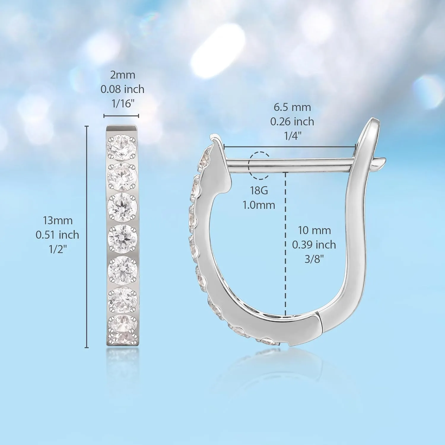 Limerencia Hypoallergenic Pure Titanium Huggie Hoop Earrings, F136 Implant Grade Titanium Small U-Shaped Cuff Earrings Lightweight for Women Sensitive Ears
