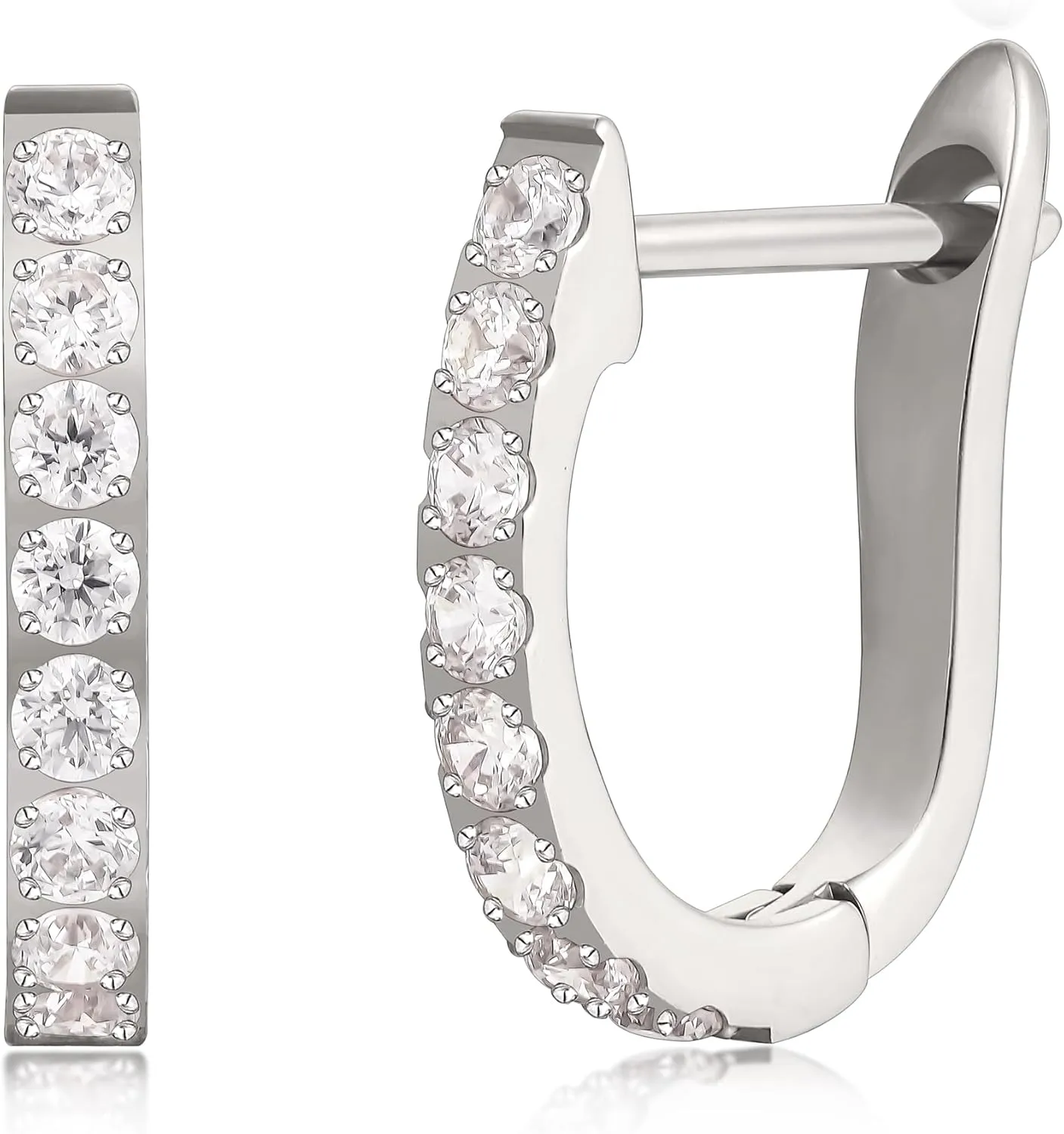 Limerencia Hypoallergenic Pure Titanium Huggie Hoop Earrings, F136 Implant Grade Titanium Small U-Shaped Cuff Earrings Lightweight for Women Sensitive Ears