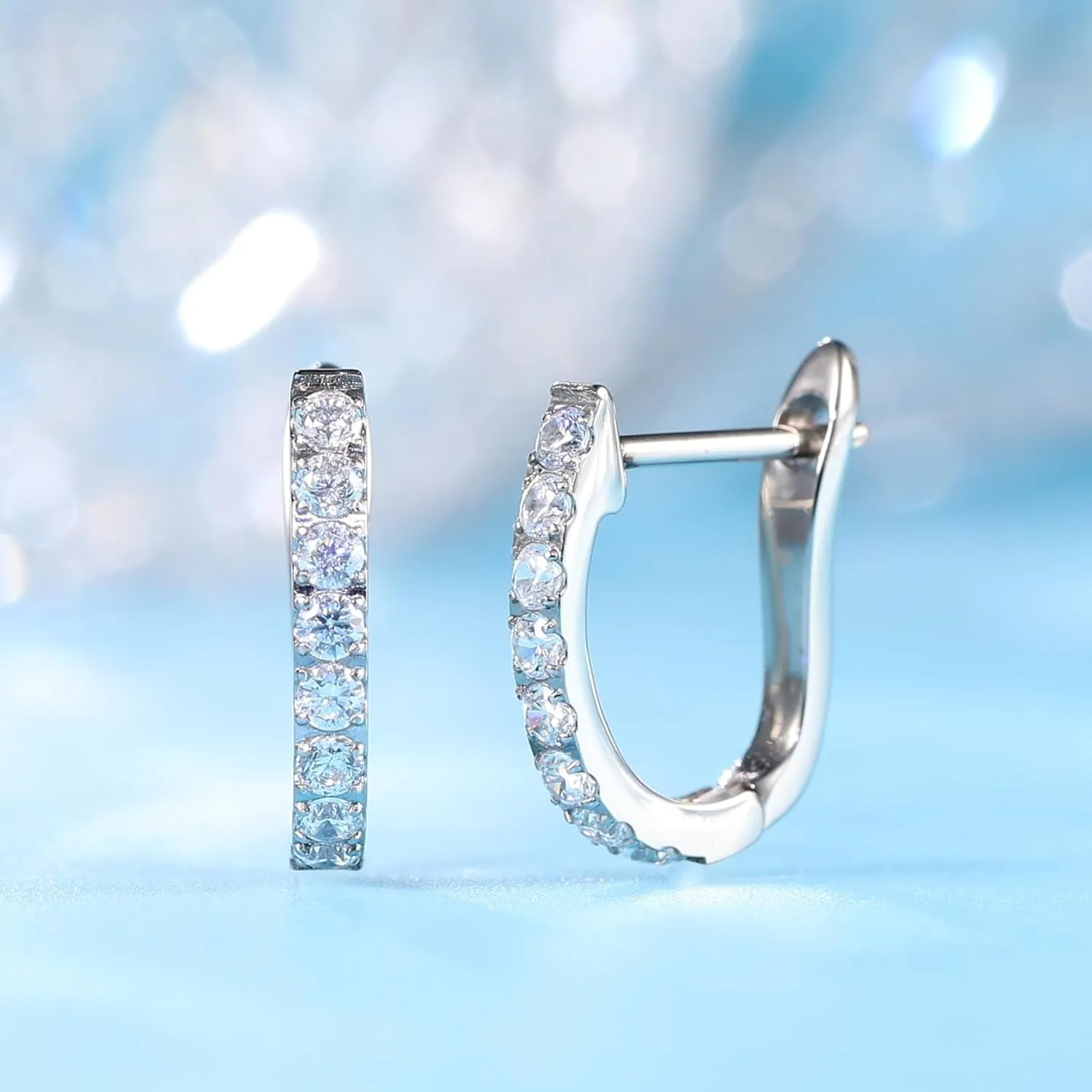 Limerencia Hypoallergenic Pure Titanium Huggie Hoop Earrings, F136 Implant Grade Titanium Small U-Shaped Cuff Earrings Lightweight for Women Sensitive Ears