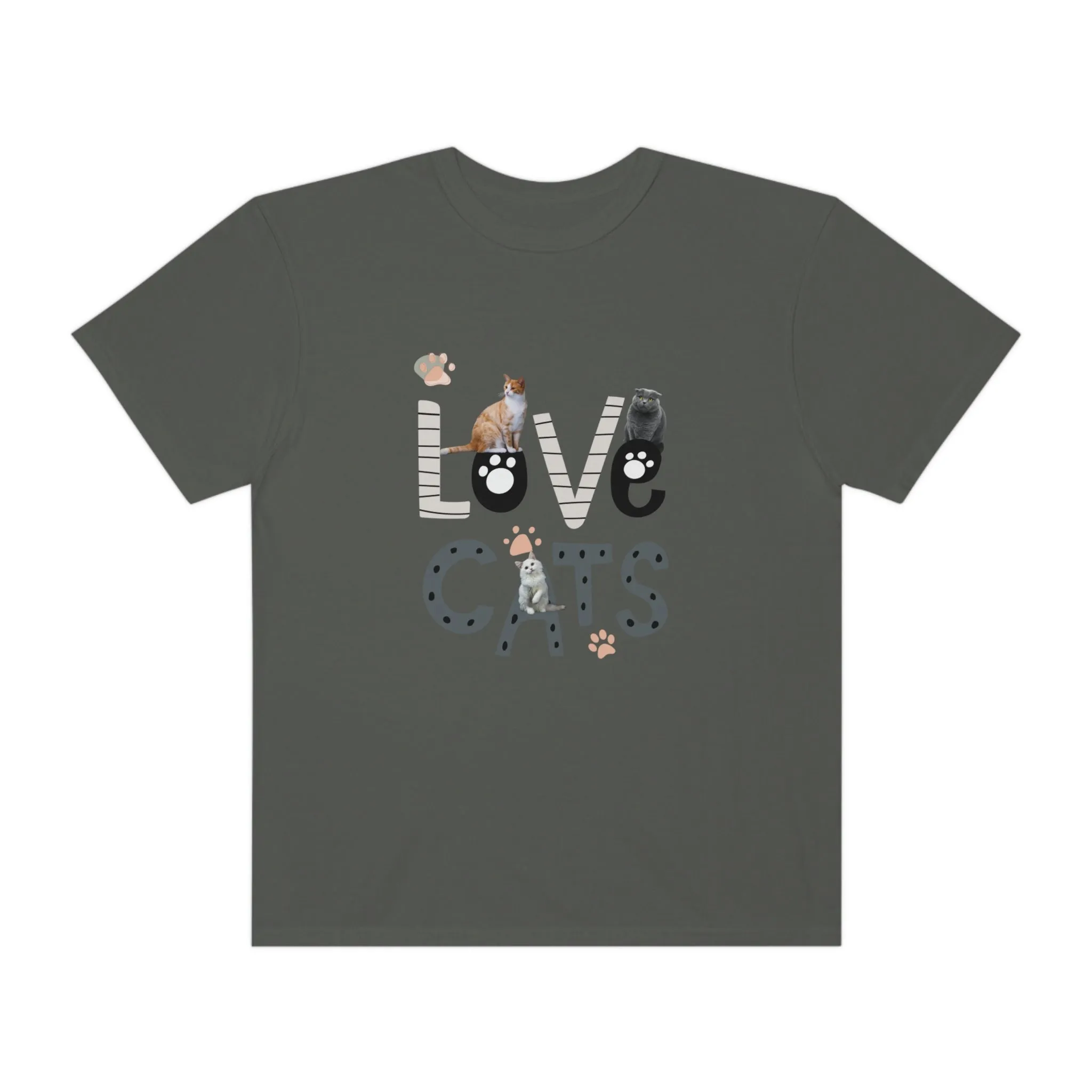 Love Cats POD Unisex Garment-Dyed T-shirt