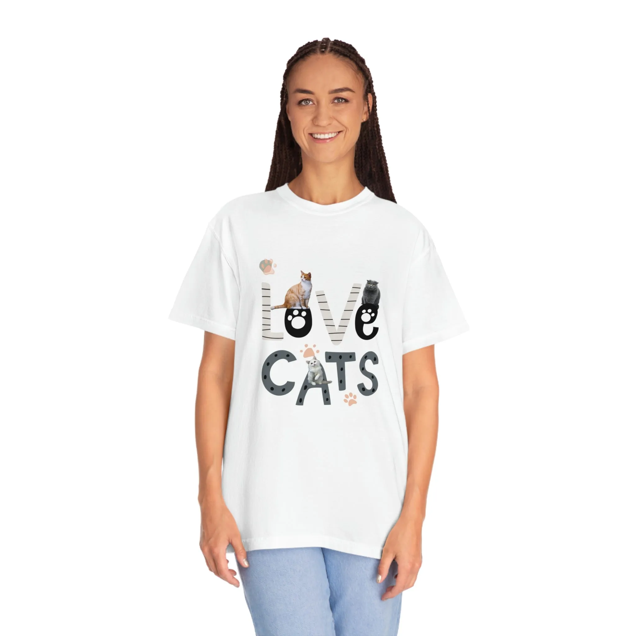 Love Cats POD Unisex Garment-Dyed T-shirt