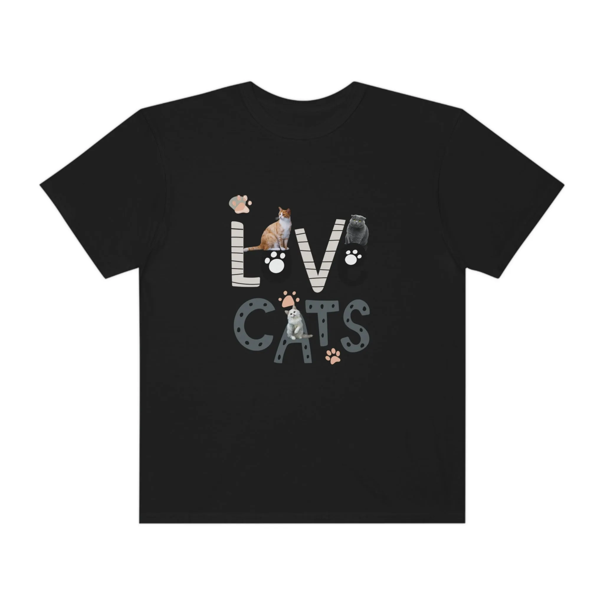 Love Cats POD Unisex Garment-Dyed T-shirt