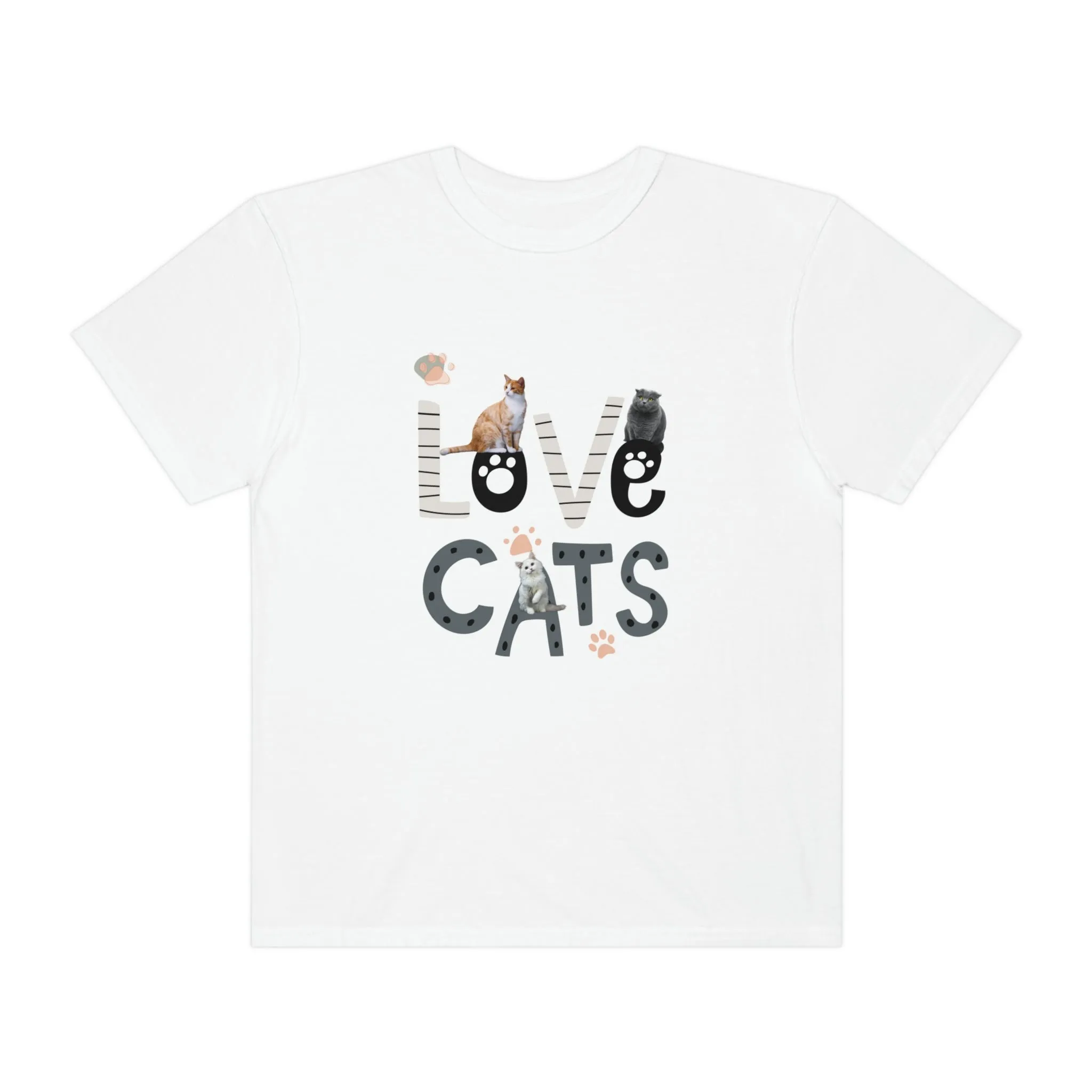Love Cats POD Unisex Garment-Dyed T-shirt