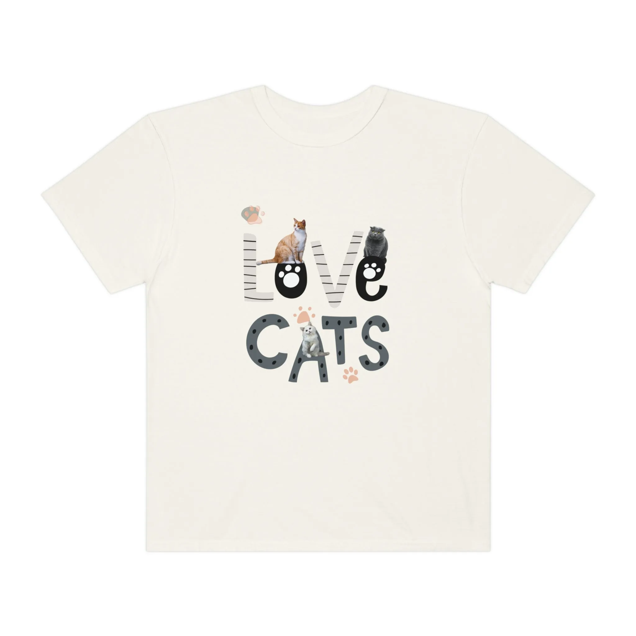 Love Cats POD Unisex Garment-Dyed T-shirt
