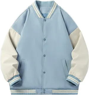 Men's Bomber Jacket Lightweight Casual Fashion Spring Fall Windbreaker Zip Up Coat with Pocket