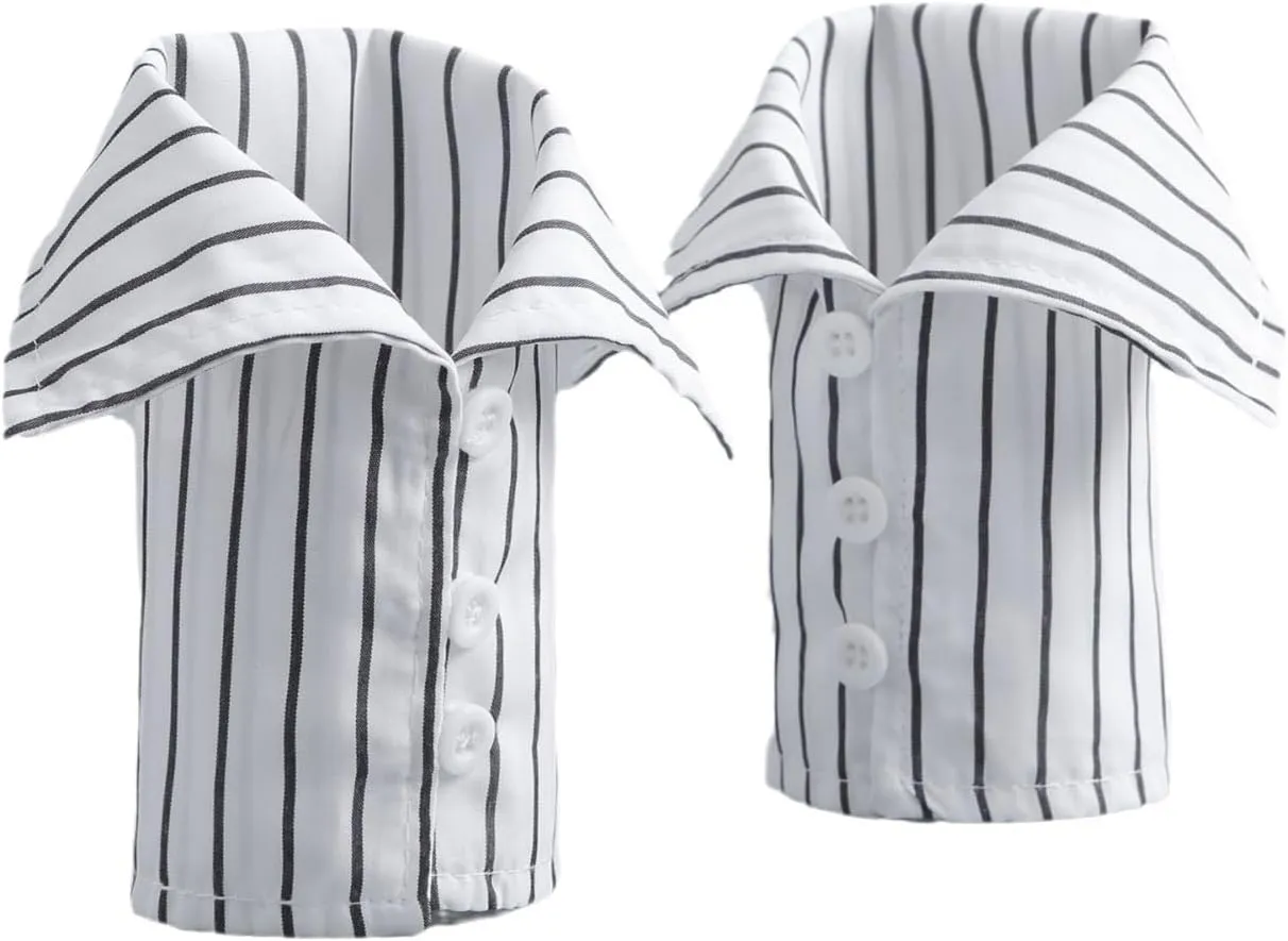 Mrotrdia Women's Fake Sleeve Cuffs Temperament Shirt Striped Cuffs Gloves Detachable Blouse Sleeve 1Pair