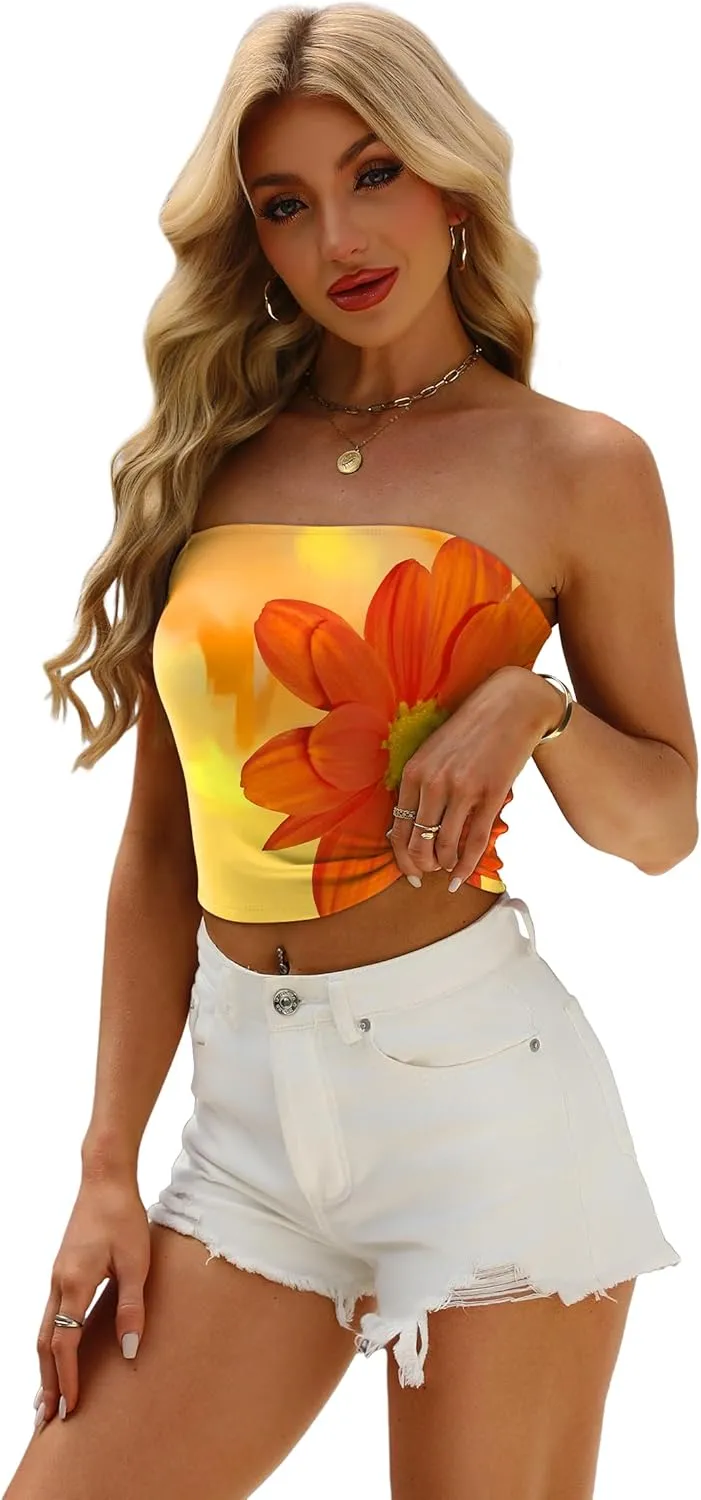 OFEEFAN Tube Tops for Women Floral Printed Summer Beach Vacation Outfits 2025 Ttrendy Fashion