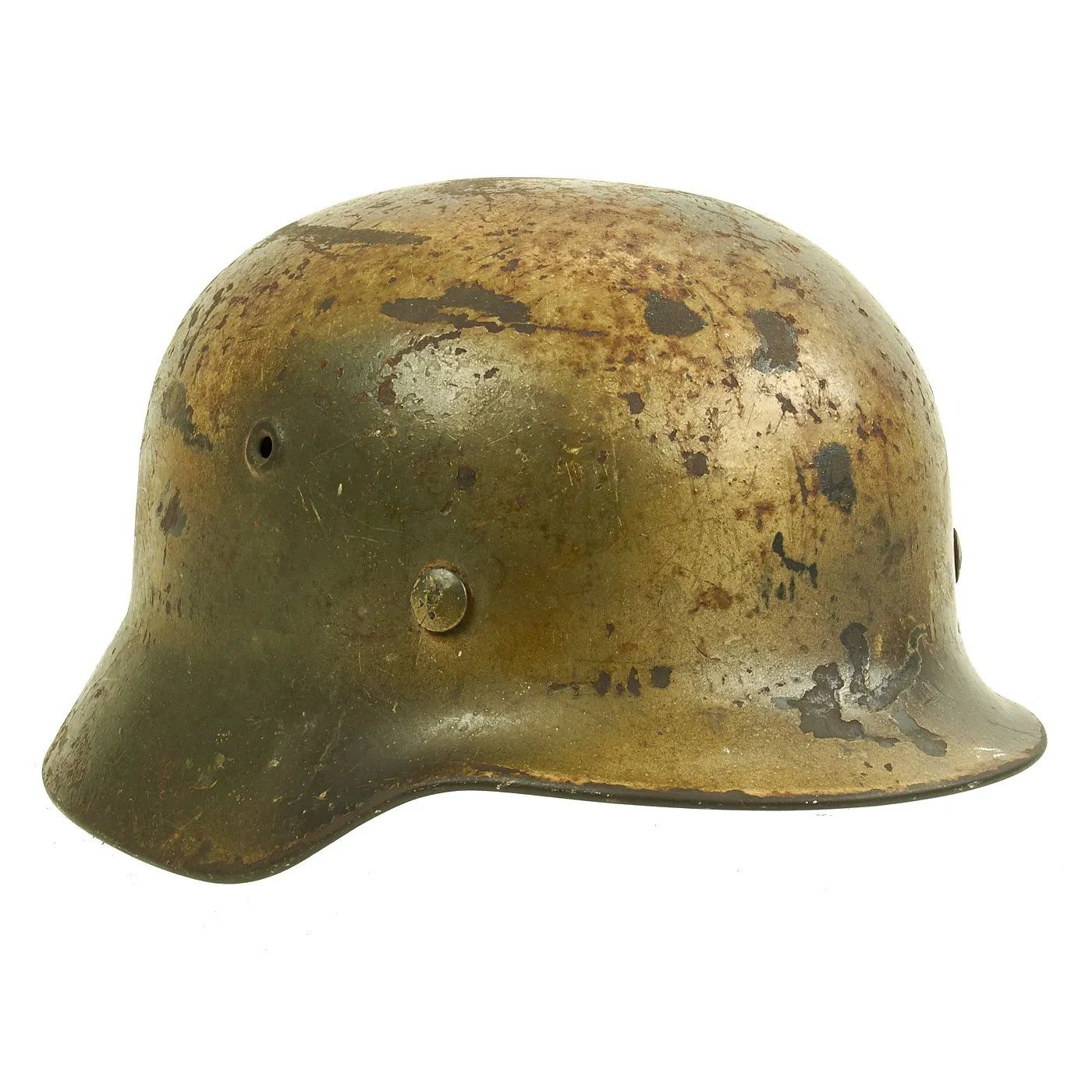 Original German WWII Named Normandy Camouflage M40 Helmet with 57cm Liner - Q64