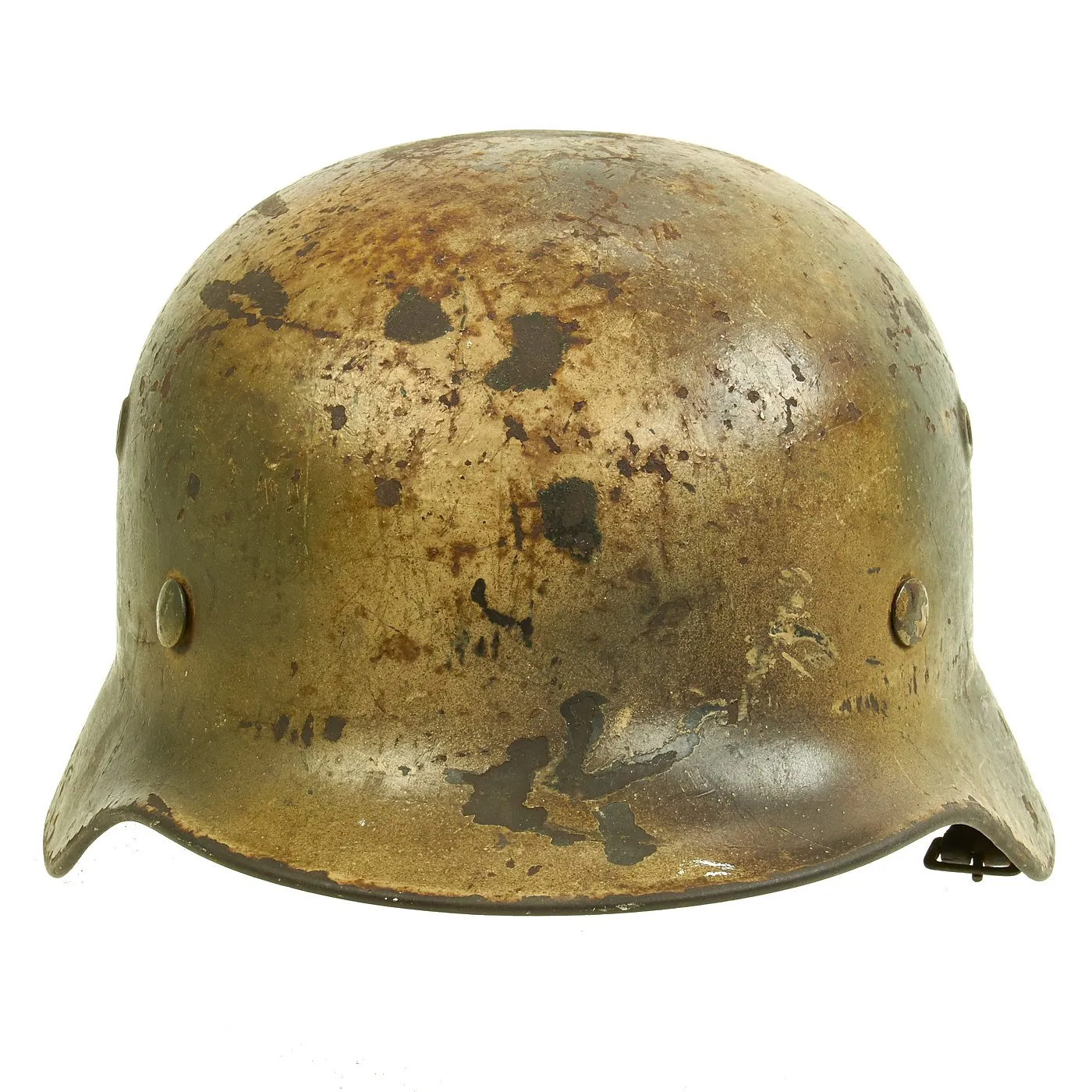 Original German WWII Named Normandy Camouflage M40 Helmet with 57cm Liner - Q64