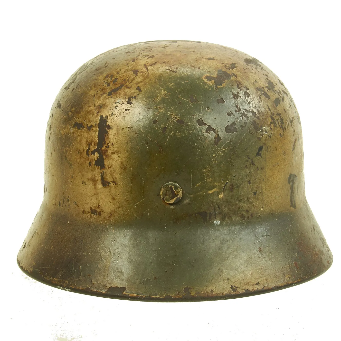 Original German WWII Named Normandy Camouflage M40 Helmet with 57cm Liner - Q64