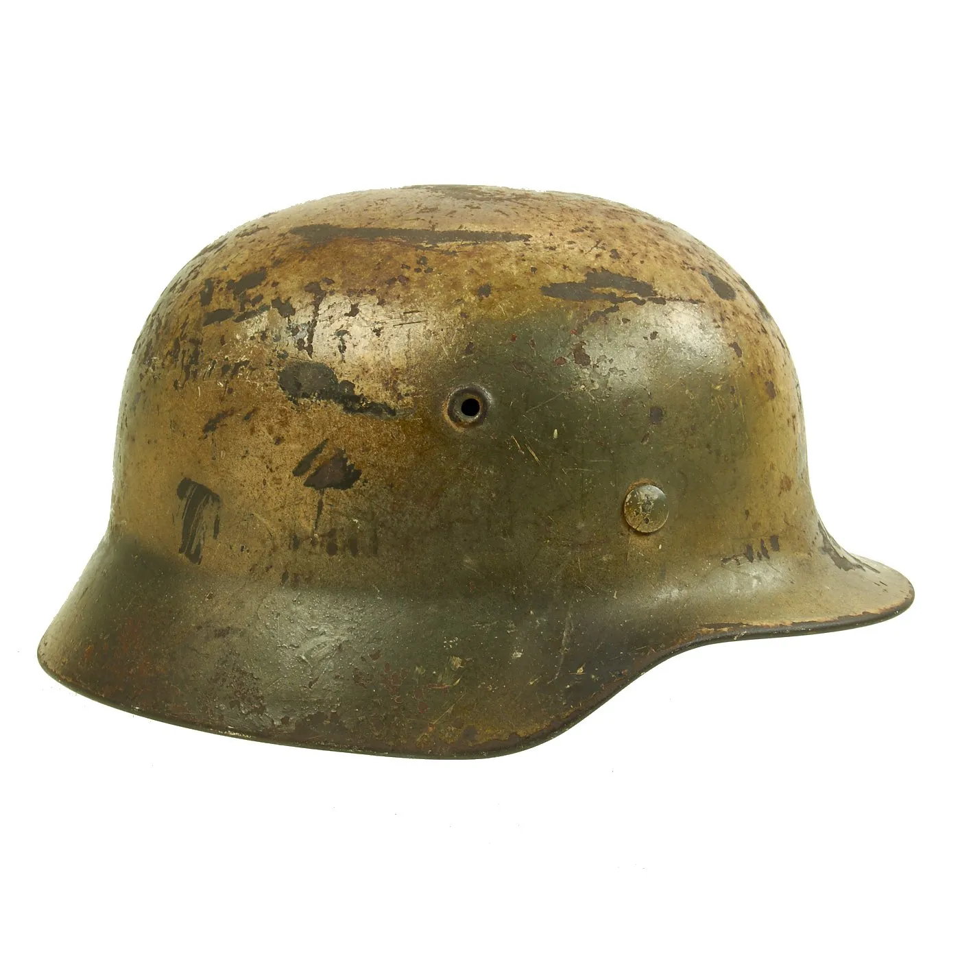 Original German WWII Named Normandy Camouflage M40 Helmet with 57cm Liner - Q64