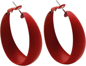 ROSTIVO Hoop Earrings for Women Wide Large Hoop Earrings (Red)
