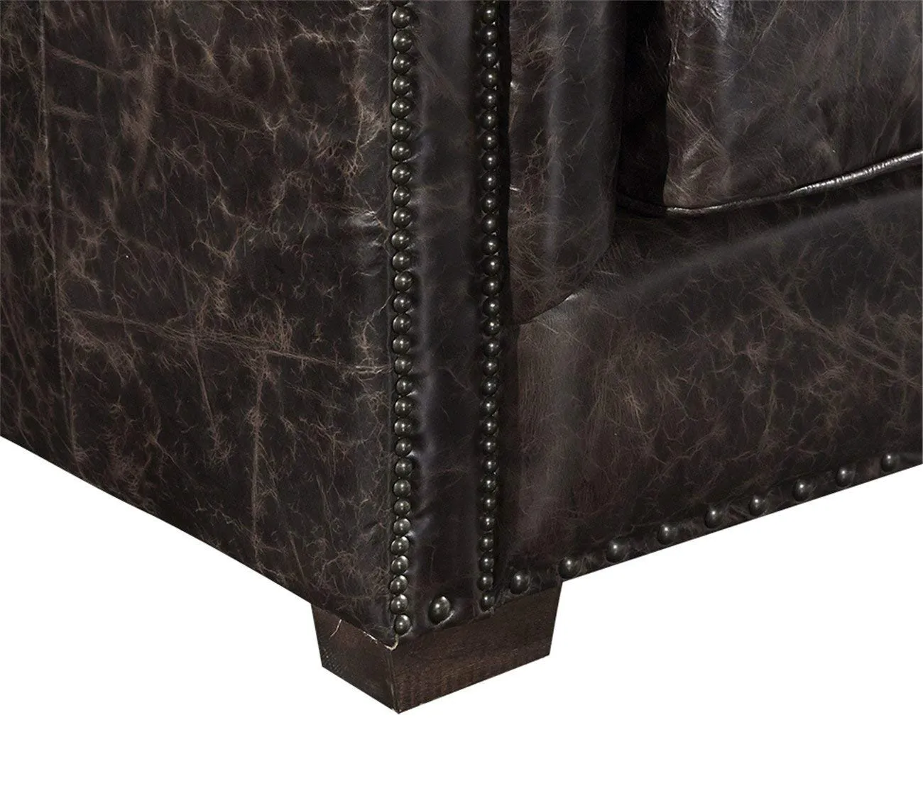 Tuxedo Leather Sofa - Dark Brown