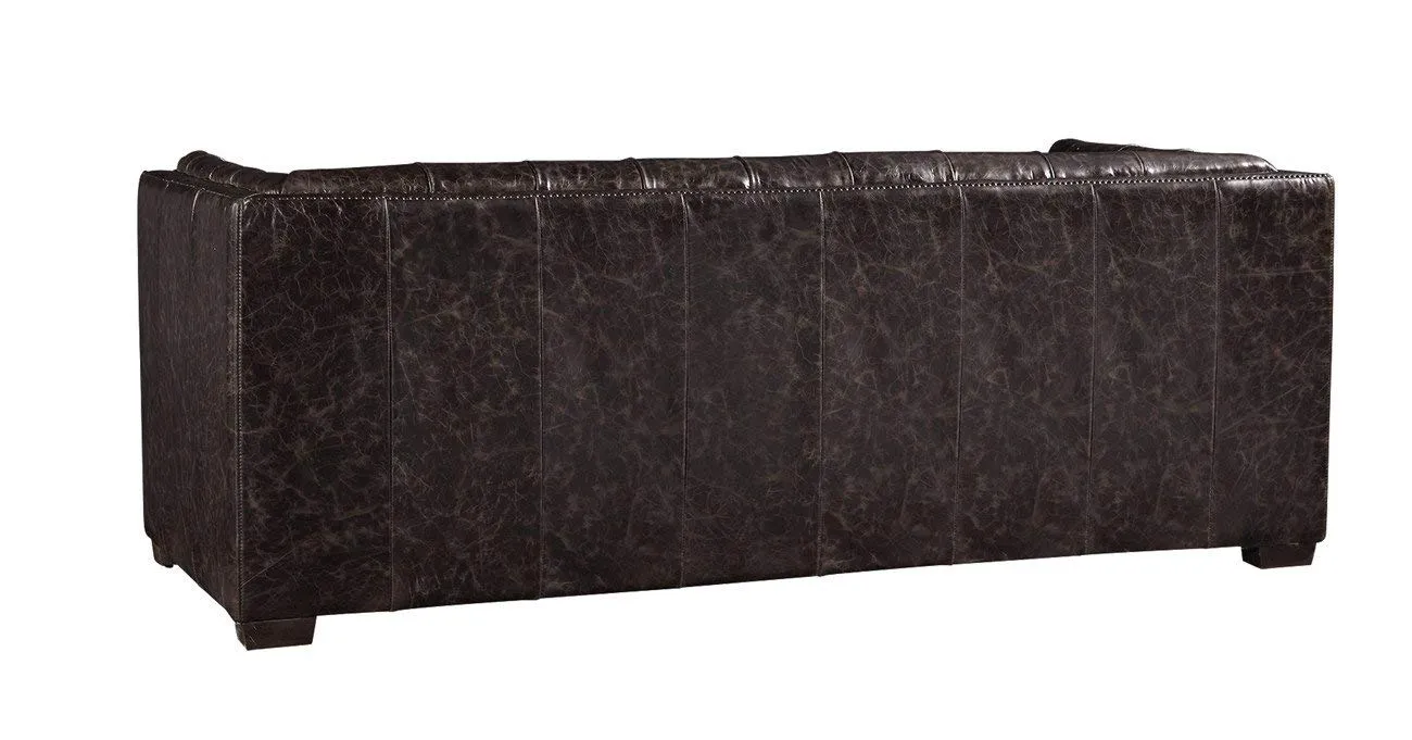 Tuxedo Leather Sofa - Dark Brown