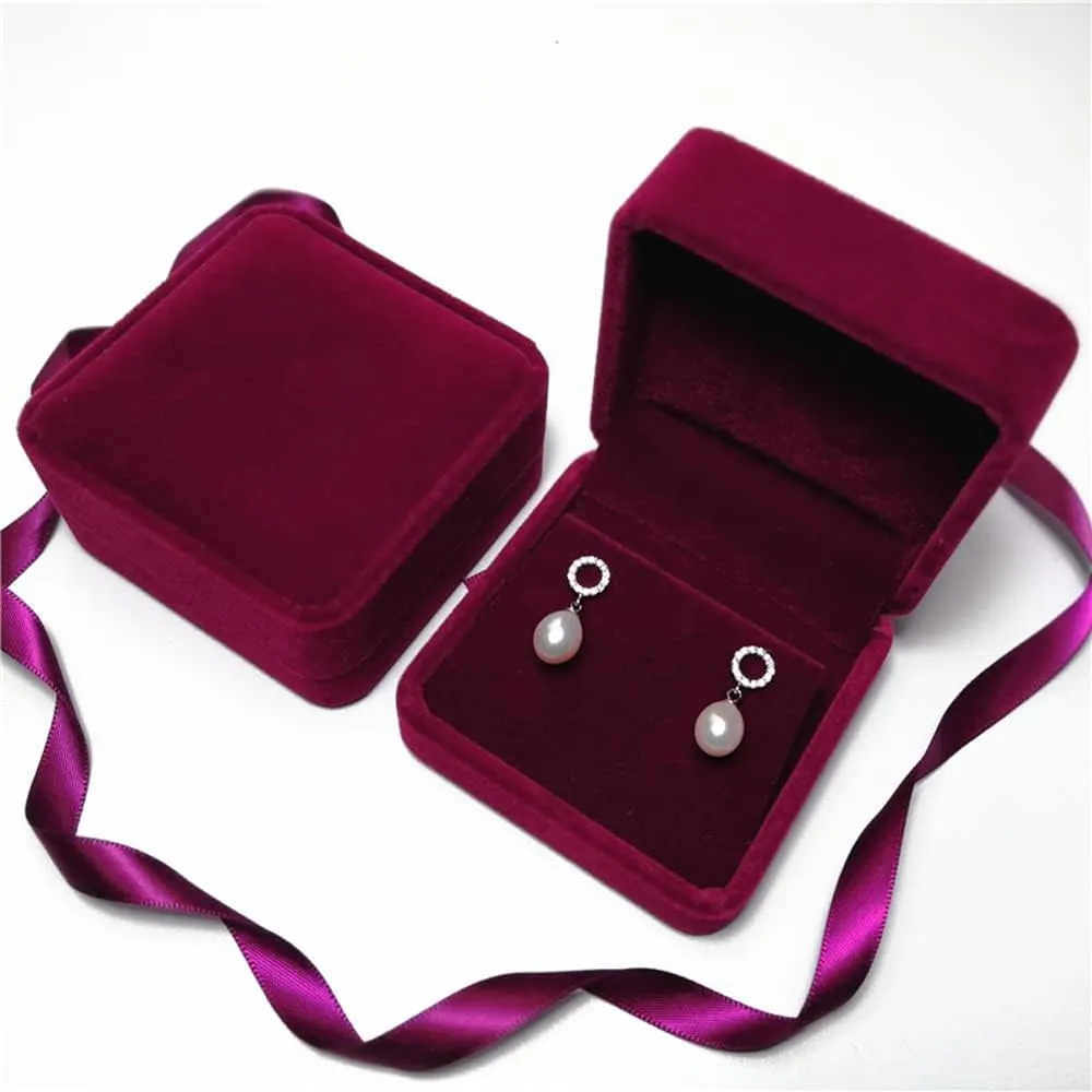 Velvet Earring Gift Boxes Jewelry Box (Red)