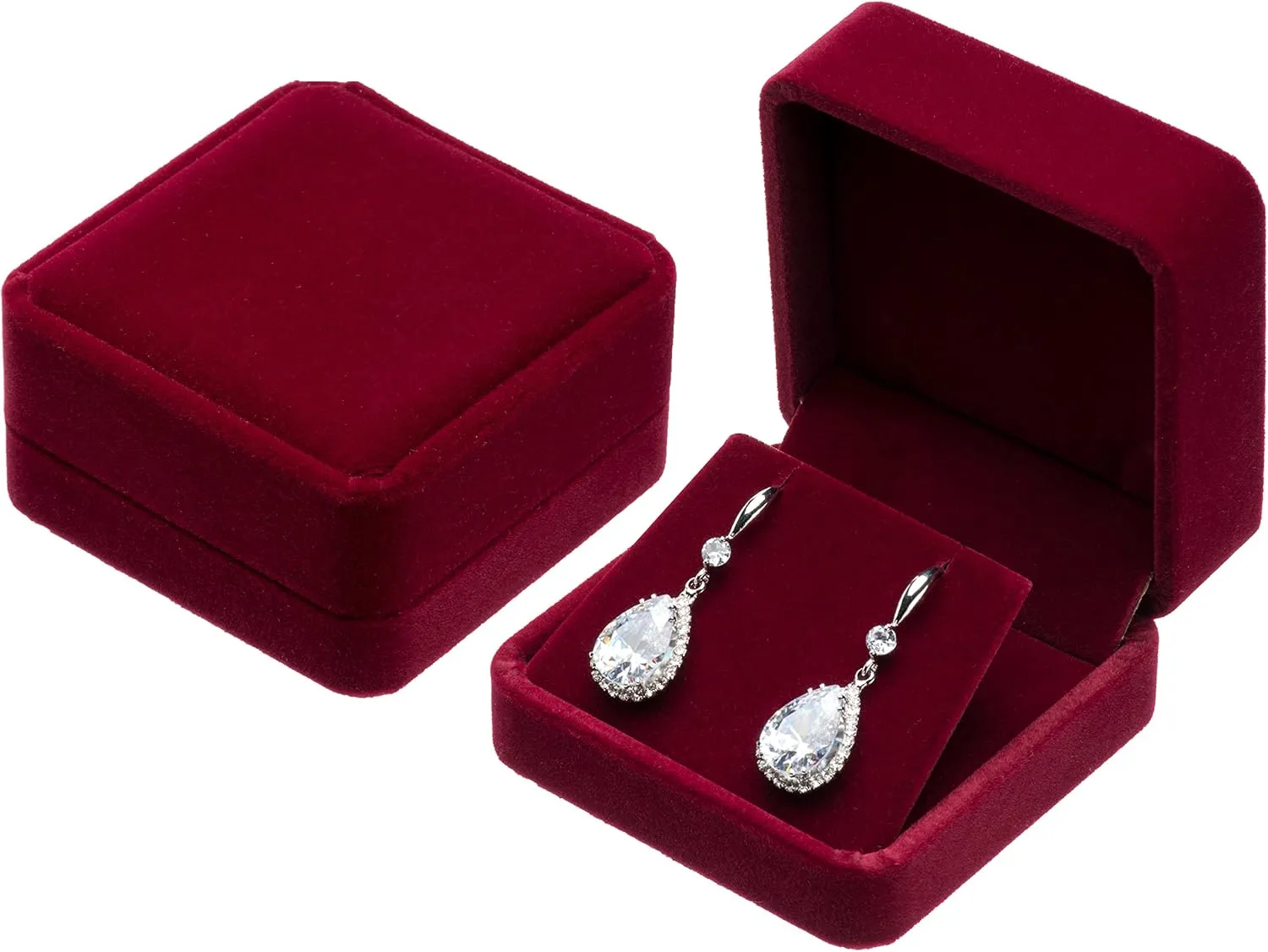 Velvet Earring Gift Boxes Jewelry Box (Red)