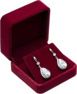 Velvet Earring Gift Boxes Jewelry Box (Red)